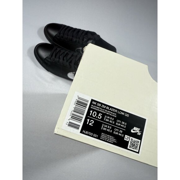 New Men’s Size 10.5 - Dancer Skateboards x Nike Zoom Blazer SB Low Black Silver - Picture 10 of 10